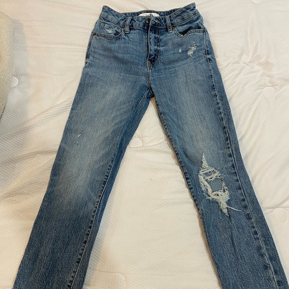 Eunina Womens Denim Super High Rise Mom Jean